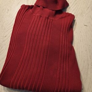 Red Ribbed Turtleneck United States Sweaters Very Good Large